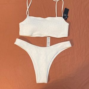 A&F White Bikini Bottom L